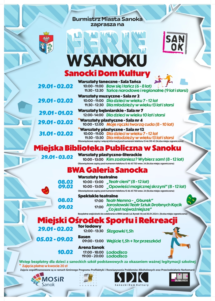 Ferie w Sanoku - Szkoła Podstawowa nr 3 im. Tadeusza Kościuszki w Sanoku