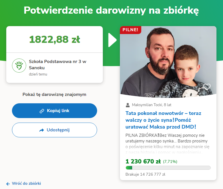 Zbiórka dla Maksa