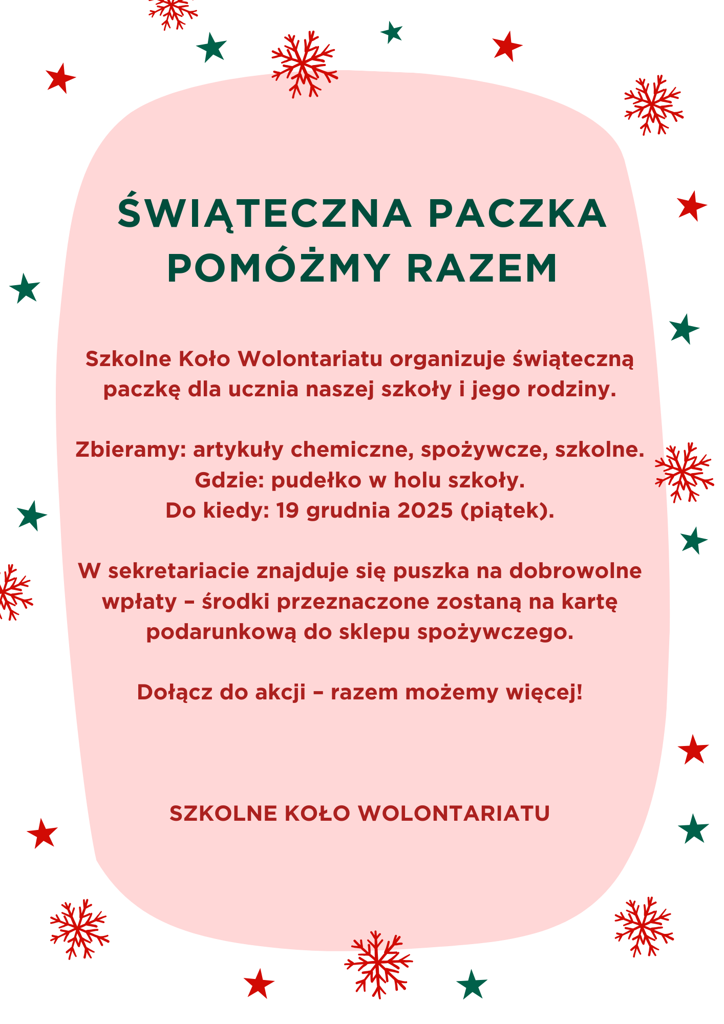 ŚWIĄTECZNA PACZKA – POMÓŻMY RAZEM