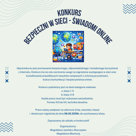 Konkurs plastyczny „Bezpieczni w sieci – świadomi online”