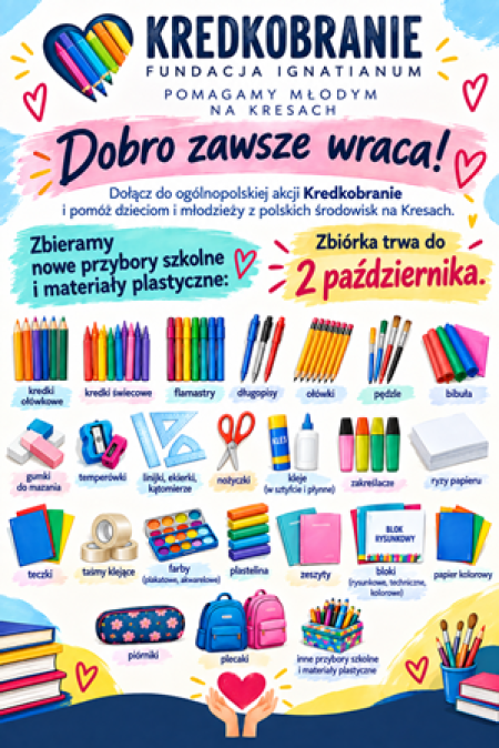 Zbiórka w ramach akcji  - Kredkobranie