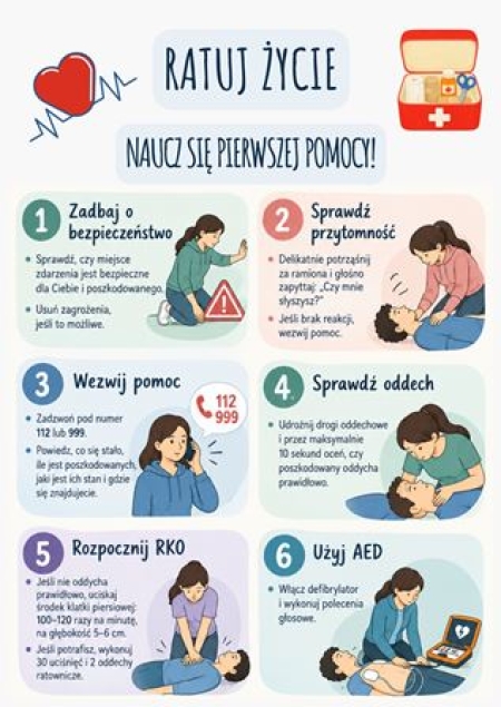 Uczniowie klasy 7C uczą się udzielania pierwszej pomocy
